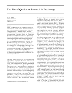 The Rise of Qualitative Research in Psychology