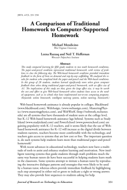 A Comparison of Traditional Homework to Computer