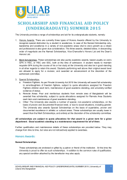 Scholarships and Financial Aid Policy