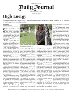 DCM`s High Energy Legal Expertise Highlighted in Daily Journal