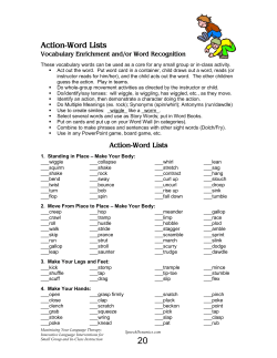 Fun Action-Word Lists