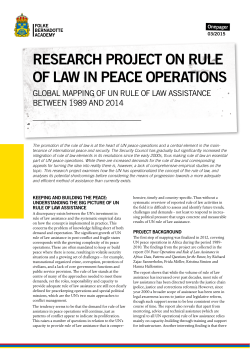 RESEARCH PROJECT ON RULE OF LAW IN PEACE OPERATIONS