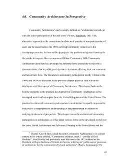 4.0. Community Architecture In Perspective