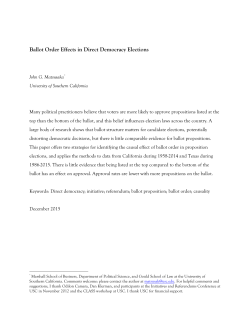 Ballot Order Effects in Direct Democracy Elections
