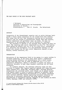 THE HEAT BUDGET OF THE ROSS DRAINAGE BASIN J