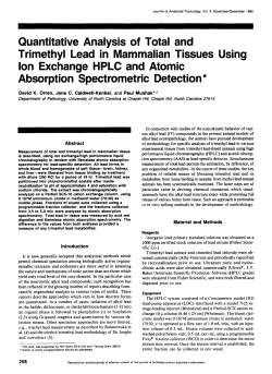Quantitative Analysis of Total and Trimethyl Lead in Mammalian