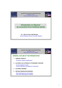 Introduction on Glycerol as co-product from