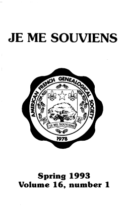 je me souviens - American-French Genealogical Society