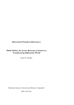 Think Global, Act Local: Honorary Consuls in a Transforming