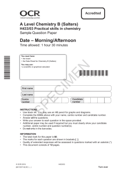 OCR A Level Chemistry B (H433/03): Practical skills in chemistry
