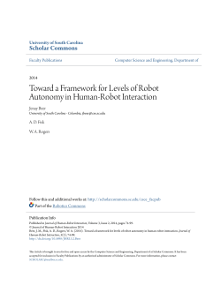Toward a Framework for Levels of Robot Autonomy in Human