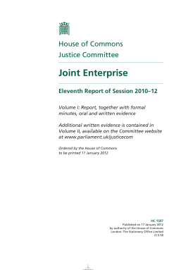 Joint Enterprise - Publications.parliament.uk