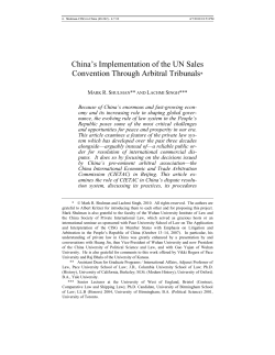 China`s Implementation of the UN - CISG Database