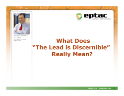 What Does “The Lead is Discernible” Really Mean?
