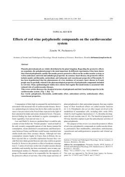 Effects of red wine polyphenolic compounds on the cardiovascular
