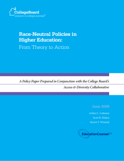 Race-Neutral Policies in Higher Education