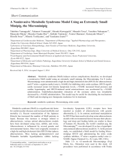 A Noninvasive Metabolic Syndrome Model Using - J