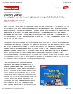 Obama`s Vietnam | Print Article | Newsweek.com
