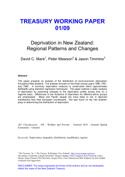 Deprivation in New Zealand - Motu Economic and Public Policy