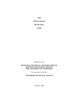 THE WHITE HOUSE MUNICIPAL CODE