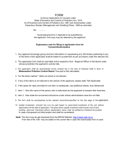 Application form for - Maharashtra Pollution Control Board