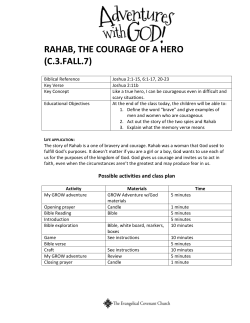RAHAB, THE COURAGE OF A HERO (C.3.FALL.7)