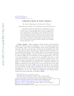 Schramm`s proof of Watts` formula
