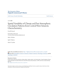 Spatial Variability of Climate and Past Atmospheric Circulation