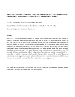 novel metrics for learning: long term retention as a socio