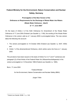 Waste Water Ordinance