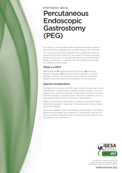 Percutaneous Endoscopic Gastrostomy (PEG tubes)