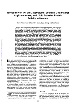 Effect of Fish Oil on Lipoproteins, Lecithin:Cholesterol