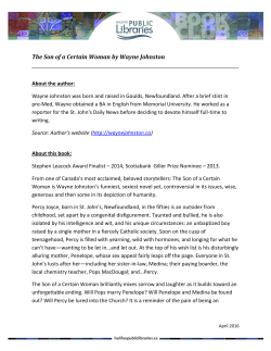 The Son of a Certain Woman by Wayne Johnston