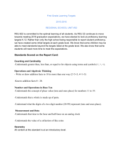 Standards Scored on the Report Card: Understands greater than