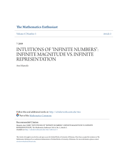 intuitions of "infinite numbers": infinite