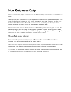 How Quip uses Quip