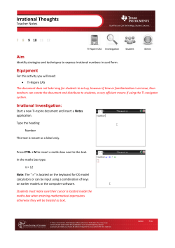 TI-Nspire CAS Activities