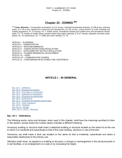 Chapter 22 - ZONING - City of Claremont, NH