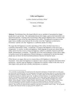 1 Utility and Happiness by Miles Kimball and Robert Willis1