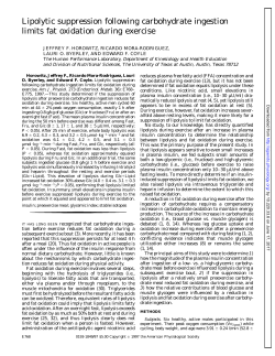 Lipolytic suppression following carbohydrate ingestion limits fat