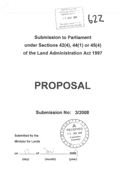 Proposal No. 03/2008 under Sections 42(4), 44(1) or 45(4)