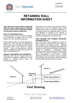 retaining wall information sheet