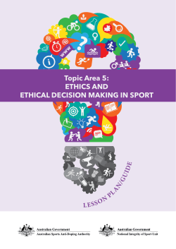 Topic Area 5: ETHICS AND ETHICAL DECISION MAKING IN SPORT