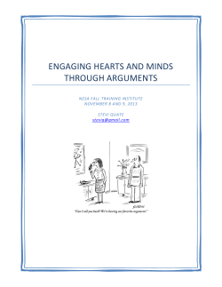 ENGAGING HEARTS AND MINDS THROUGH ARGUMENTS