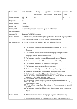 No Turkish Compulsory Theoretical expression, discussion