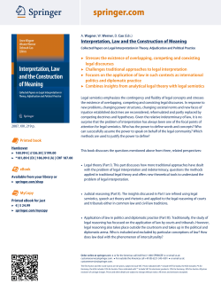 Interpretation, Law and the Construction of Meaning