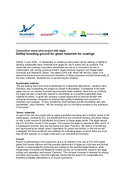Delfzijl breeding ground for green materials for coatings