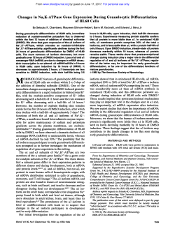 Changes in Na,K-ATPase Gene Expression During