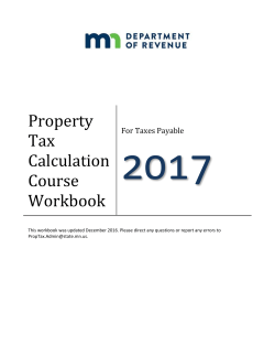 Tax Calculation Course Workbook