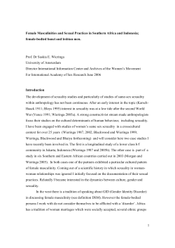 1 Female Masculinities and Sexual Practices in Southern